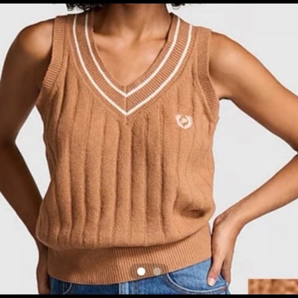 Victoria's Secret PINK Collegiate Knit Sweater Vest NWT Sz XXL MSRP$ 49.95